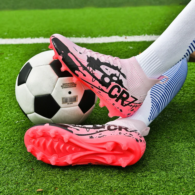 男性サッカーシューズ大人用 FG サッカーブーツクリート草トレーニングターフ屋外ノンスリップフットサル超軽量通気性ユニセックス