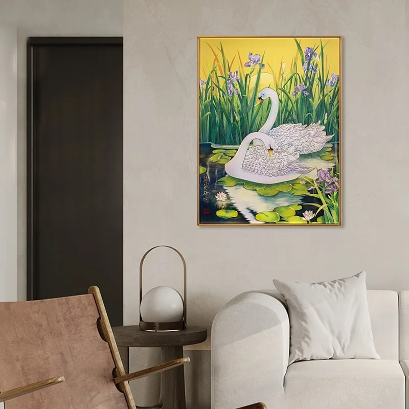 Zhu Bingren Copper‑Zither‑Harmony Copper Wall Art Framed Painting Decor For Corridor Living Room Bedroom Blessing Business Gift