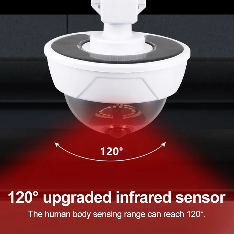 PHONEPACE Dummy Solar Security Camera - Outdoor Waterproof Fake CCTV with LED Light for Home Safety