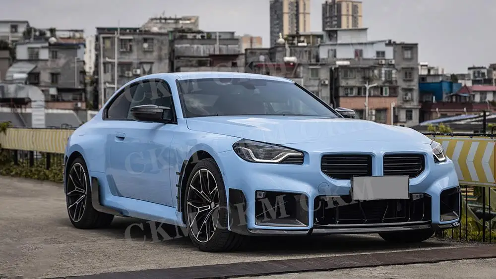CKMUUER Trockene Carbonfaser Frontstoßstangenlippe Spoiler für BMW 2er M2 G87 Coupé 2023+ Stoßstangenschutz Bodykits Zubehör