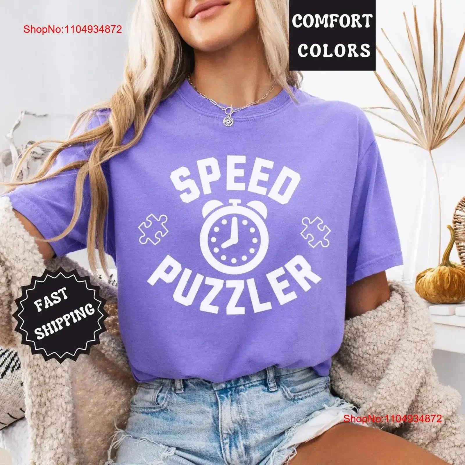 

Puzzle Lover T Shirt Speed Jigsaw Christmas vintage Washed fashion Breathable graphic Stylish Slightly Unisex designer clothes
