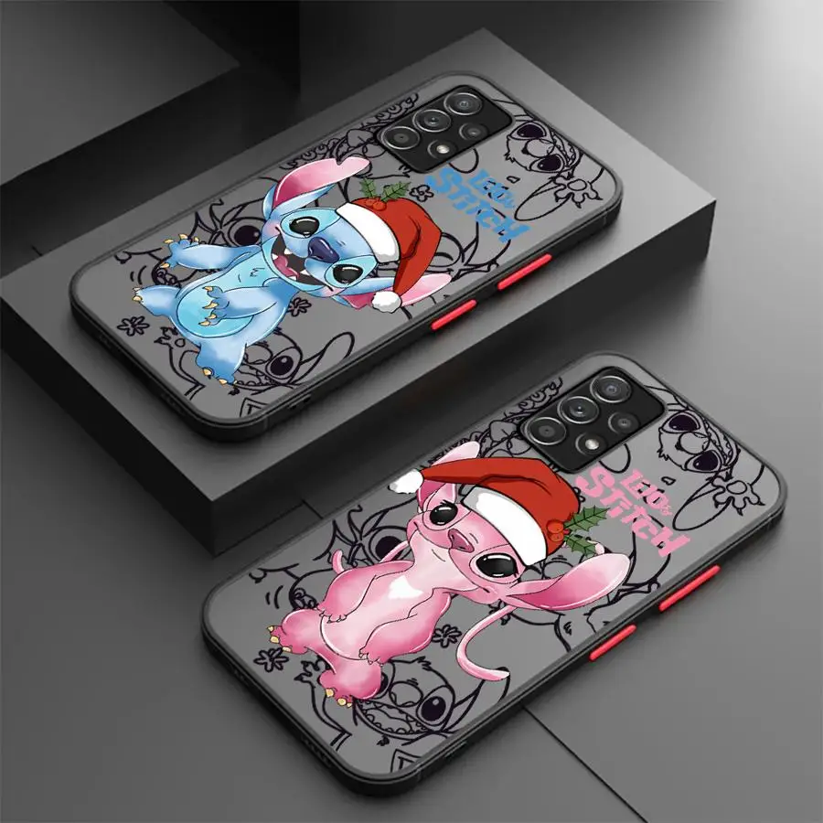 Disney Stitch Christmas Phone Case for Samsung Galaxy A14 A13 A15 A23 4G A34 A33 A53 A25 A24 A54 A73 A35 A55 5G Matte Cover