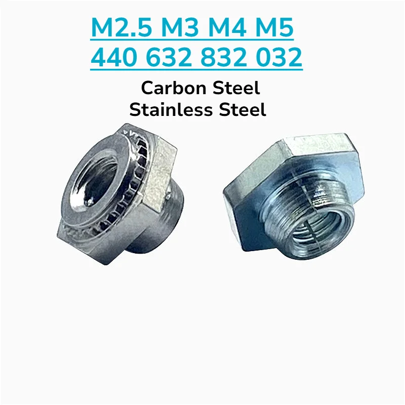M2.5 M3 M4 M5 440 632 832 032 Carbon Steel/Stainless Steel Hexagonal Self-Locking Rivet Nut Anti-Loose Pressure Rivet Nut LK LKS