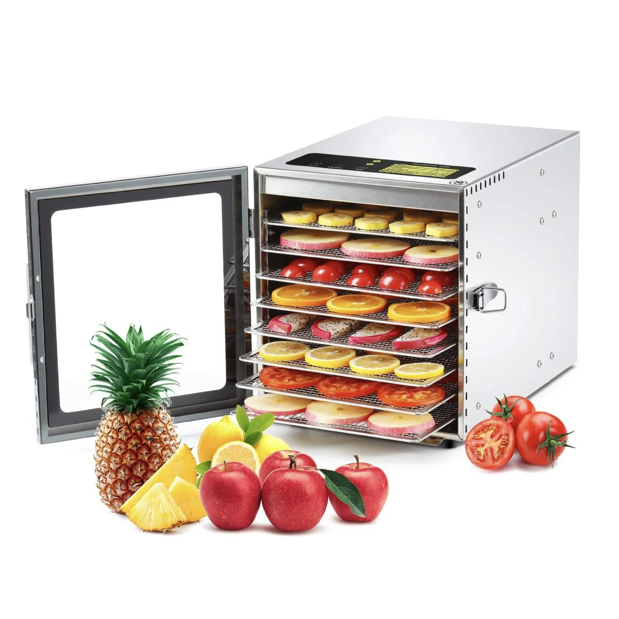 

8-layers Industrial Commercial Home Stainless Steel Digital Food Dehydrator Fruit Drying Machine Fruits Vegetable Drying Machine