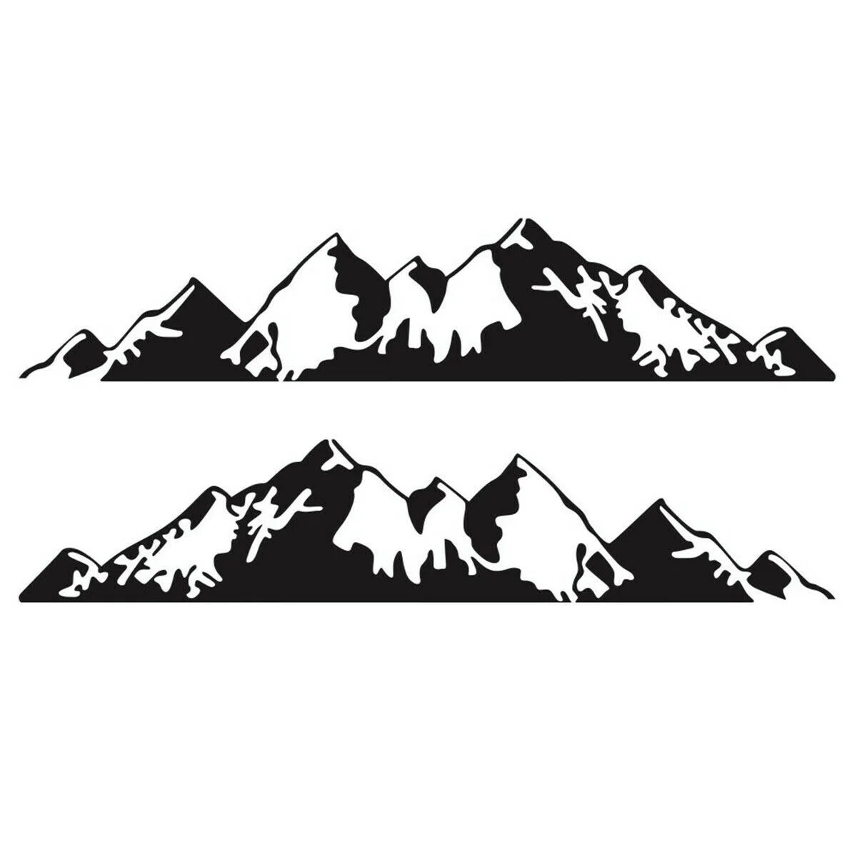 

For 2Pc Mountain Graphic Side Body Vinyl Decal Sticker Racing Car Long Stripe Decals