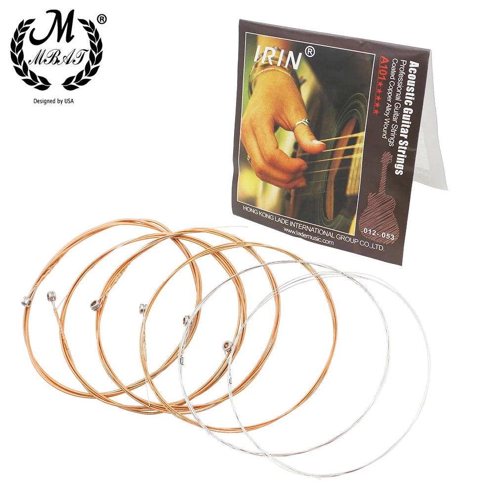 

M MBAT 6Pcs/Set Acoustic Guitar Strings 1-6 Quality Stainless Steel Wire Guitar Strings, Stringed Instrument Accessories A101