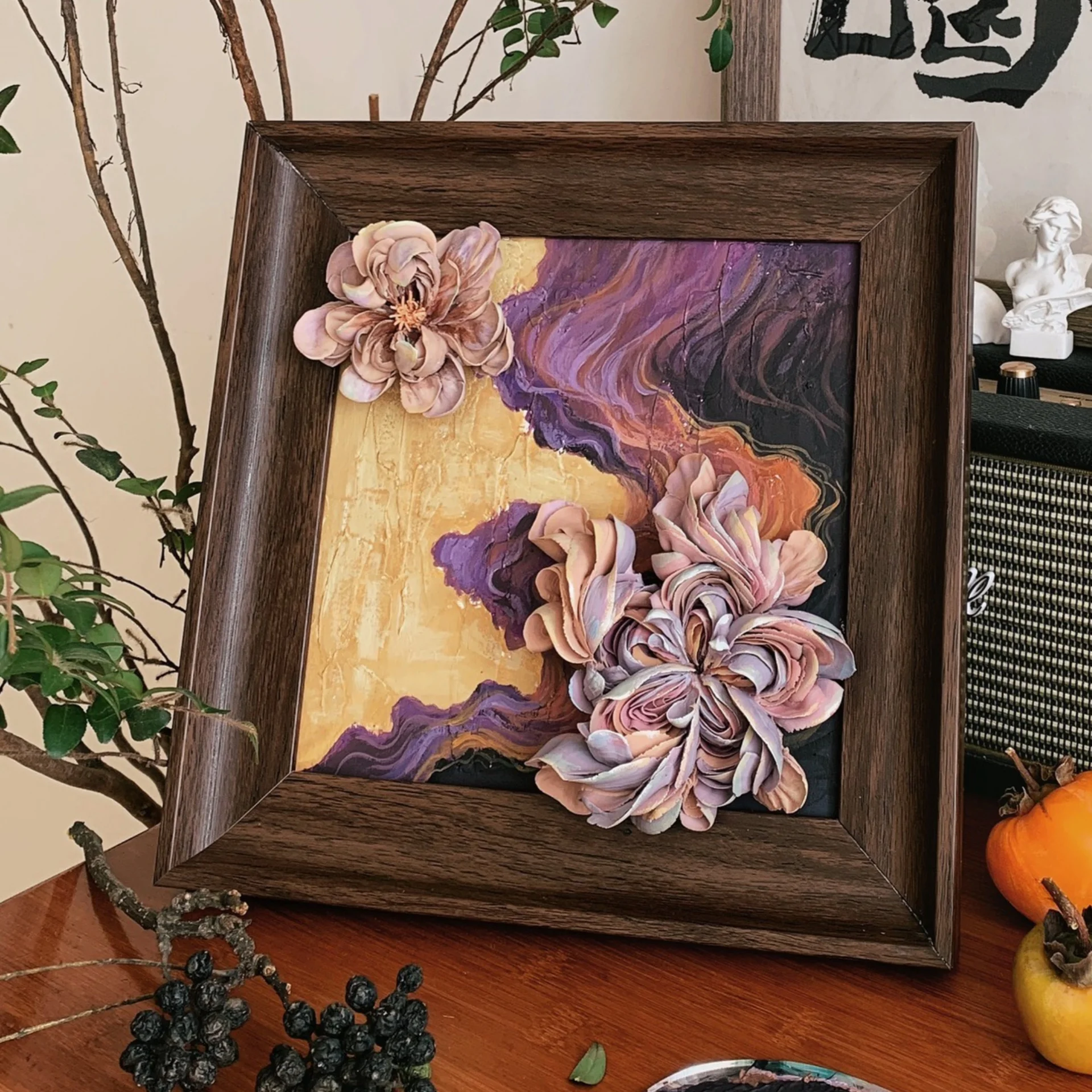 

0078 Handmade Clay Pasteur Flowers Decorative Painting Oil Painting Acrylic Art 3D Decorative Art Creative Home Decor Handmade