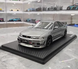 IG 1:18 For GTR R33 Skyline BCN CRS Nismo Gray JDM Simulation Limited Edition Resin Metal Static Car Model Toy Gift