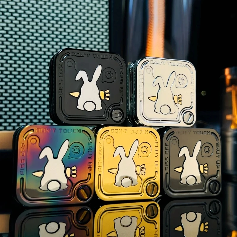 EDC Rabbit Fidget Spinner Tuning  Three Layers Magnetic Side Push Slider Metal Decompression Fingertip EDC Toy