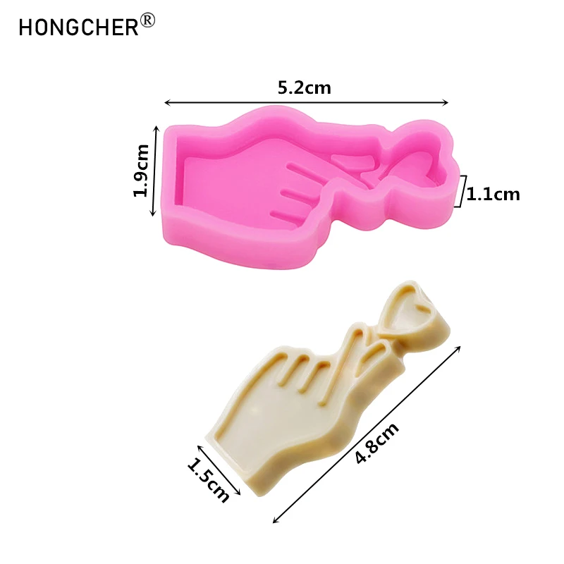 Mini Heart Gesture Resin Jewelry Accessories Silicone Mould DIY Handmade Chocolate Cookie Cake Dessert Decoration Silicone Molds