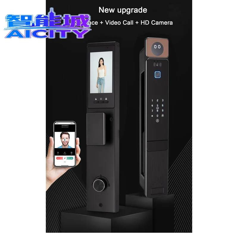 2026 3D Face Recognition Palm Fingerprint Smart Door Lock With Camera Lock for Home Video Smart Life APP