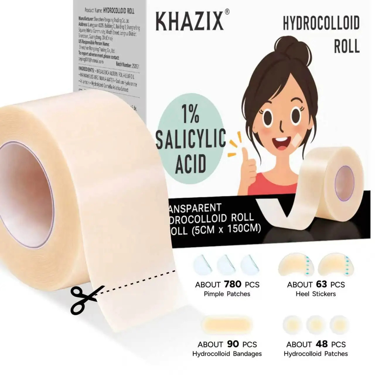 Hydrocolloid Tape, Extra Large Self-Adhesive Flexible Hydrocolloid Patches, Household Essential, Suitable for Sports & Skin Band