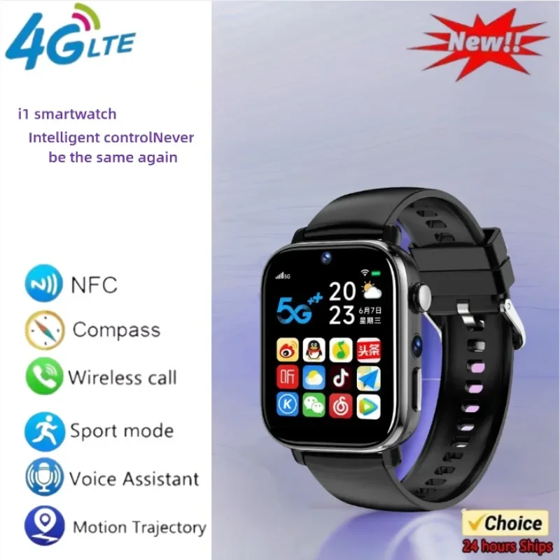 

Смарт-часы с полной сетевой SIM-картой 4G/5G I1 с HD-камерой Wi-Fi NFC GPS Прочные Google Play Sport Android Мужчины Женщины Смарт-часы