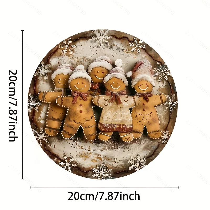 Gingerbread Man Christmas Cheer, Celebration Vintage Wall Decor for Indoor Or Outdoor Use, for Home Decor Pewter Painting