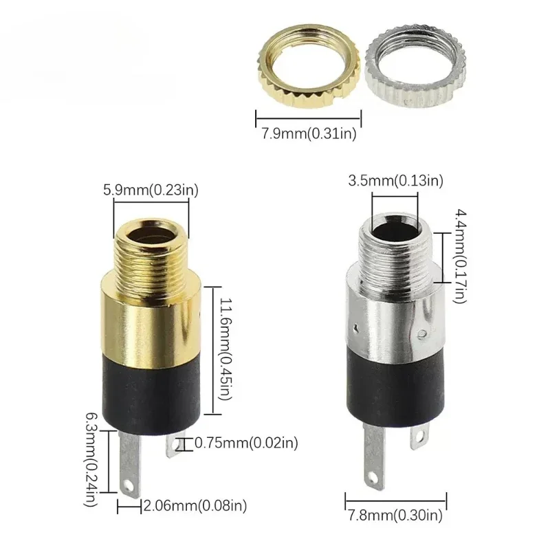 5PCS 3.5MM Cylindrical Socket PJ-392 Stereo Female Socket Jack With Screw 3.5 Audio Video Headphone Connector PJ392