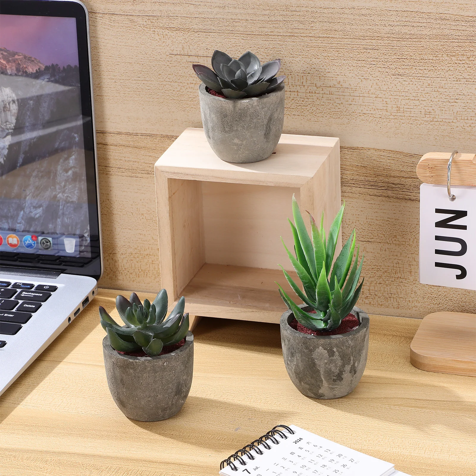 

Artificial Succulent Plants Mini Fake Bonsai with Pots Decorative Ball Faux Plants for Home Garden Office Indoor Outdoor Use