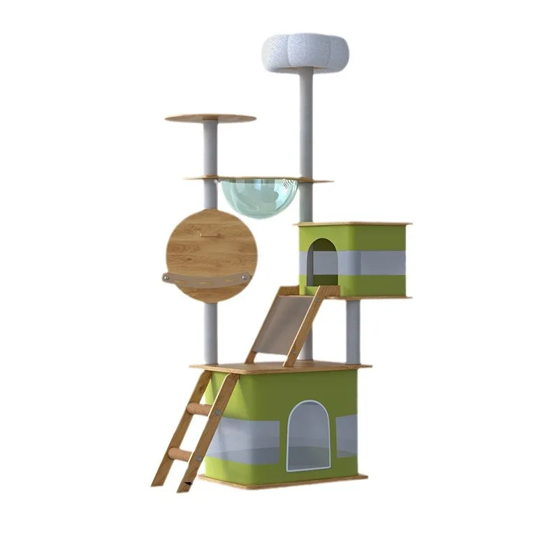 

frame cat nest wooden cat tree green delivery room scratching board manufacturer wholesale space capsule cradle luxury villa