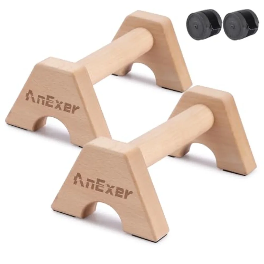 

Деревянные параллельные брусья с противоскользящей лентой для калистеники и упражнений на отжимания, черные, прочные, для развития силы