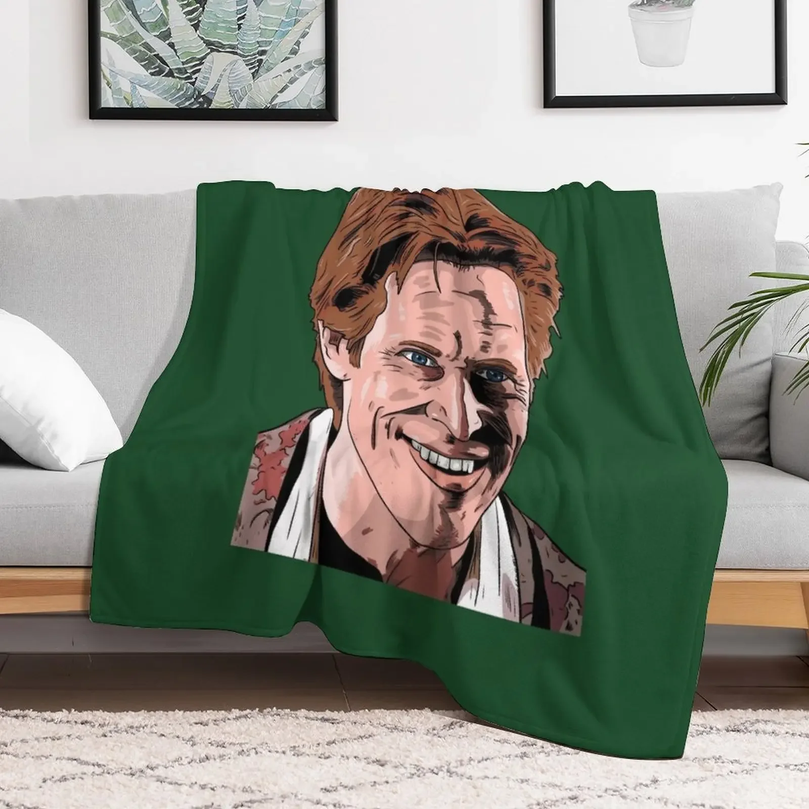 Willem Dafoe Green Goblin Throw Blanket Modern Design Soft Blanket for Home Decor