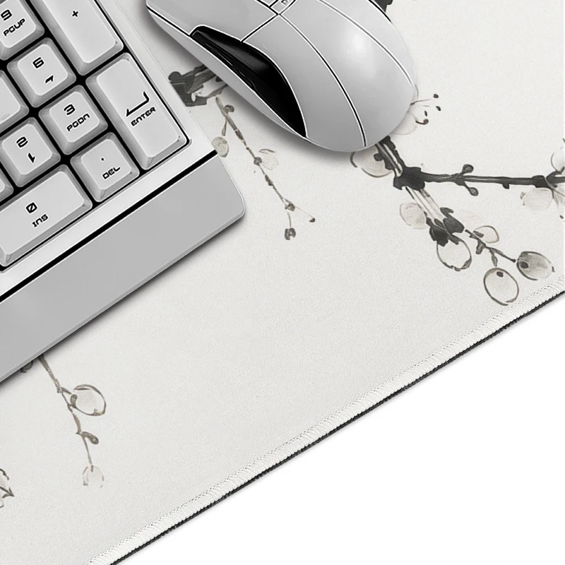 Mouse Pad Gamer Black White Branch Floral XL Home Computer HD Mousepad XXL keyboard pad Natural Rubber Carpet Desktop Mouse Pad