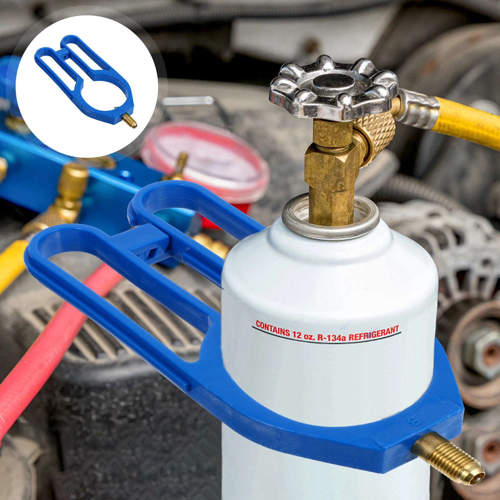 

Refrigerant Can Tap Valve Adapter for R134A AC Bottle Easy Use Car Accessory ABS Material Faucet Lightweight Tool Leak Proof