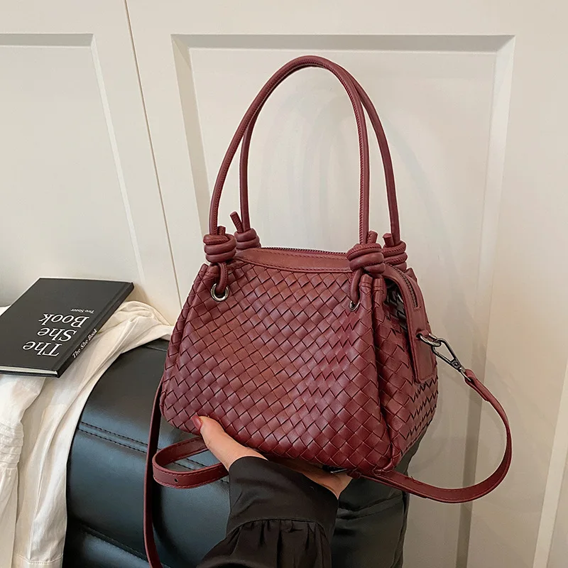 

​ 2025 тканая большая сумка, женская регулируемая сумка через плечо и верхняя ручка, большая вместительная пляжная сумка в стиле бохо, легкий кошелек для покупок ​