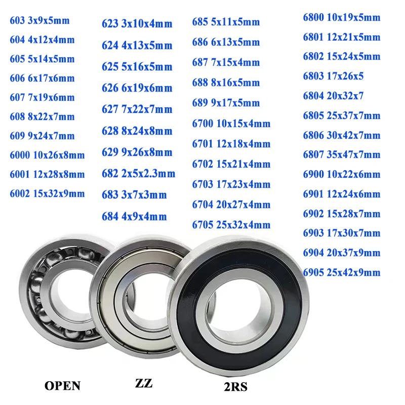 

10PC P5 High Performance Deep Groove Ball Bearing 608 628 688 607 605 625 626 686 6000 6001 6700 6701 6800 6802 6900 6902 ZZ 2RS