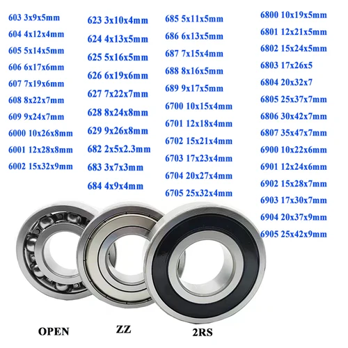 10PC P5 rodamiento rígido de bolas de alto rendimiento 608 628 688 607 605 625 626 686 6000 6001 6700 6701 6800 6802 6900 6902 ZZ 2RS