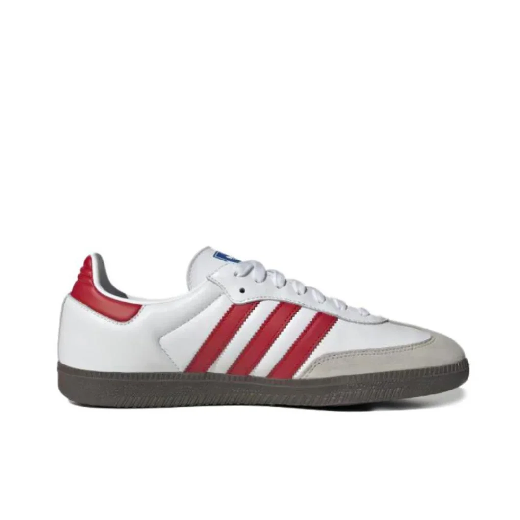 Adidas New Samba OG Low Top Men's and Women's Sneakers Classic Retro Boardshorts Classic Red and White Colorway