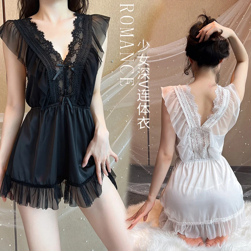 

Breathable Comfortable Nightdress Women Strap One-Piece Sleepwear for Daily Home Use