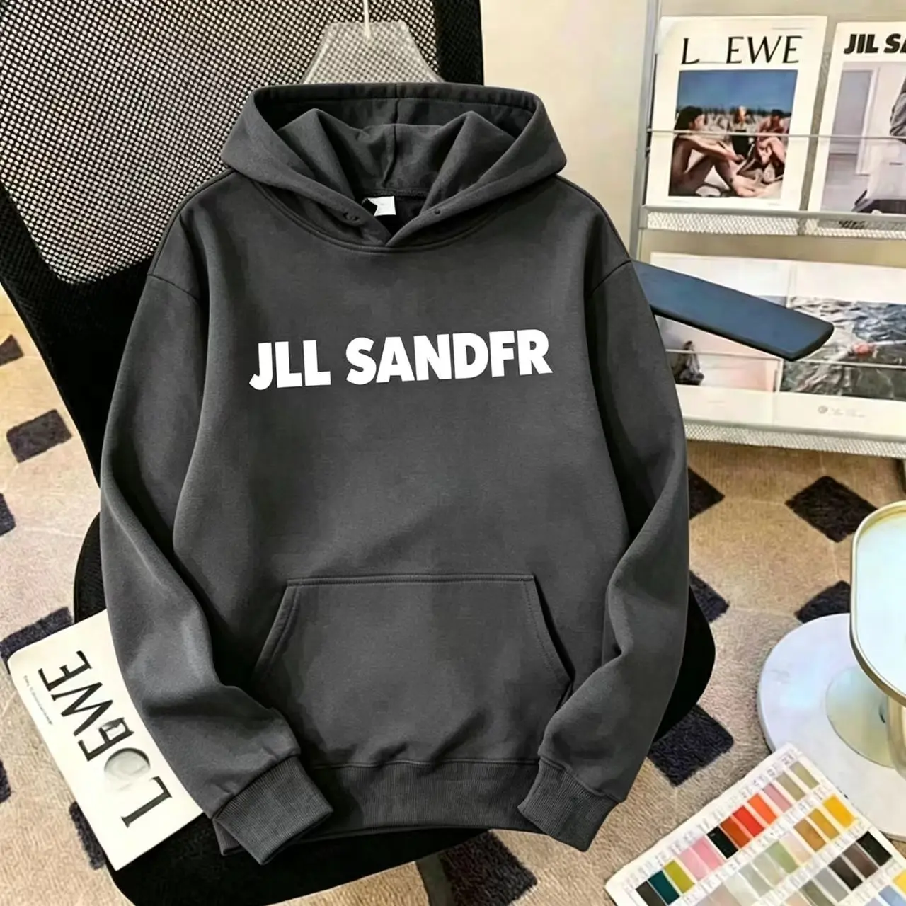 Letter Print Hoodie Men Women Casual Long Sleeve Sweatshirt Unisex Loose Streetwear Hooded Tops