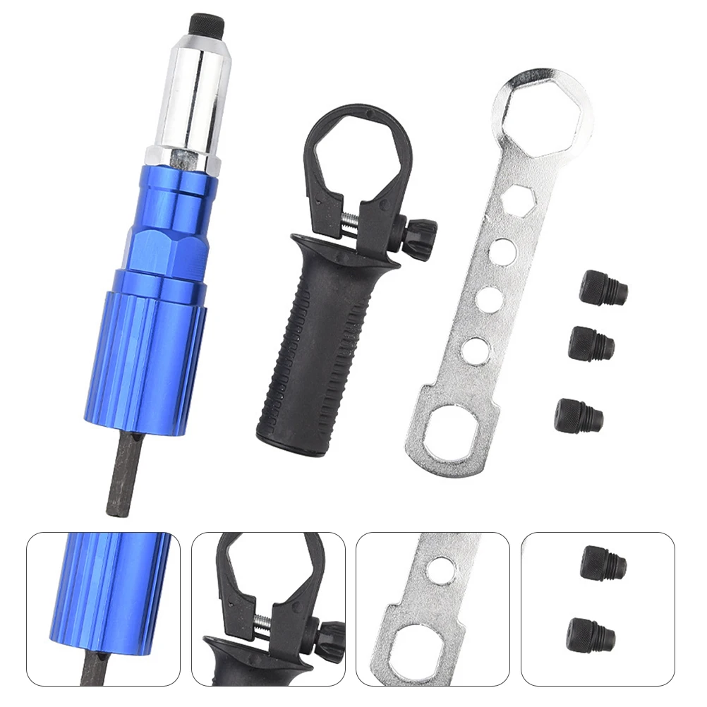 1Set Electric Rivet Adapter Professional Heavy Duty Drill Attachable Insert Nut Tool for Aviation Navigation Manufacturing