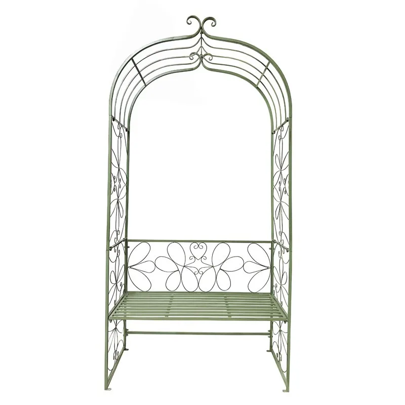 European arch flower stand outdoor courtyard wrought iron arch door outdoor climbing vine stand