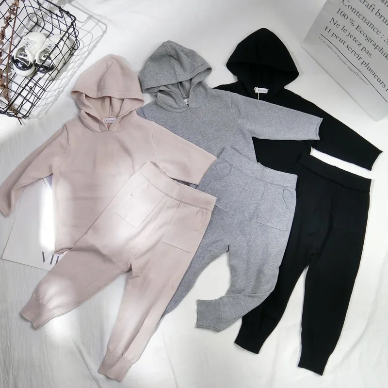 

2024 Baby Girls Clothes Boys Clothing Sets Autumn Sweater + Pants 2pcs Set Boys Knit Tracksuits Toddler Girls Boys Suit