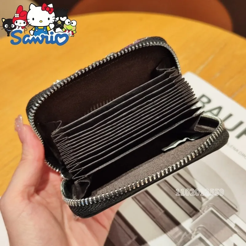  Hello Kitty New Diamond Card Holder Cartoon Cute Women's Card Holder Fashion Trend Large Capacity Credit Card Holder