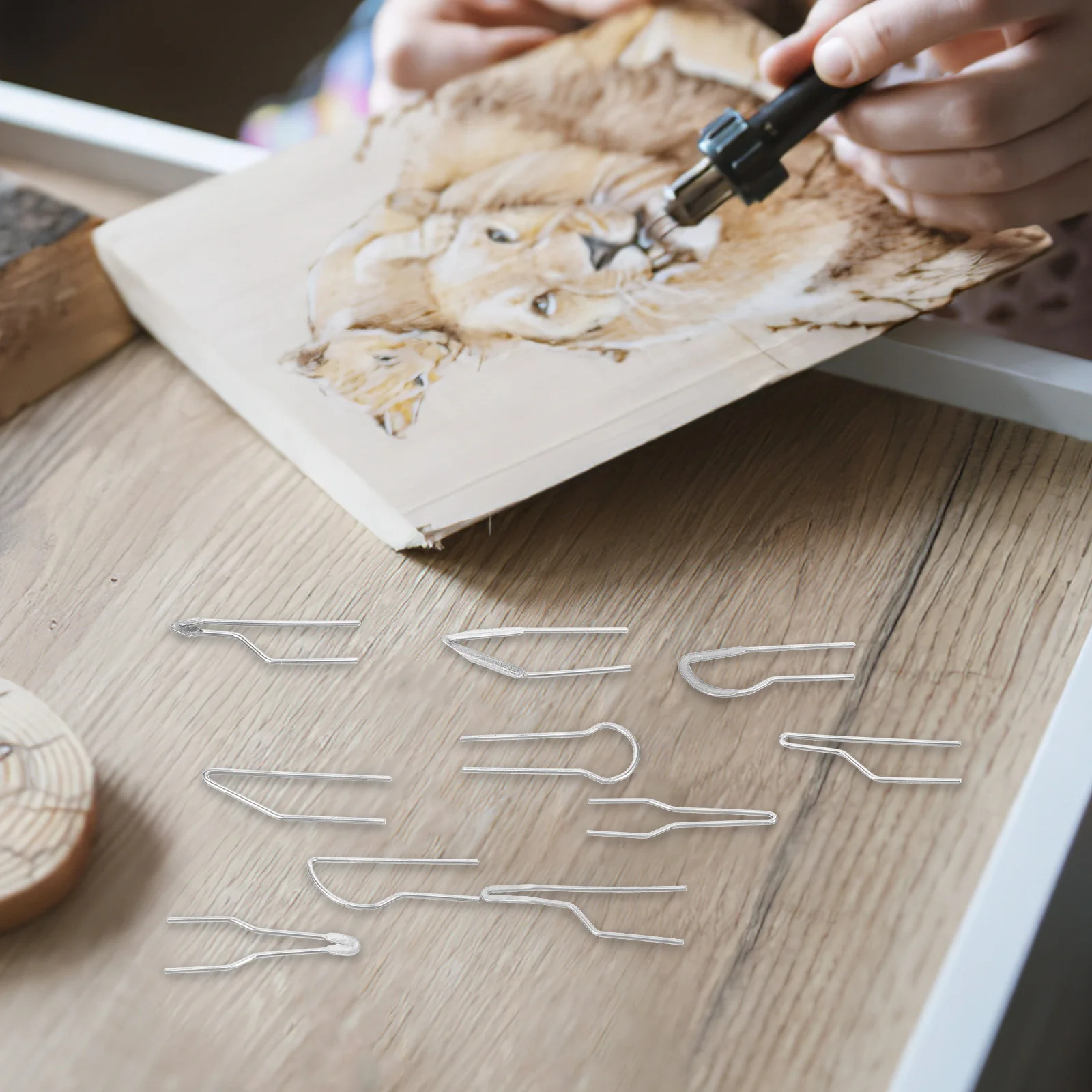 

1 set 1 Set Electric Wood Burning Tips Metal Pyrography Pen Nib Heating Wire Replacement For Diy Craft Burning Tools