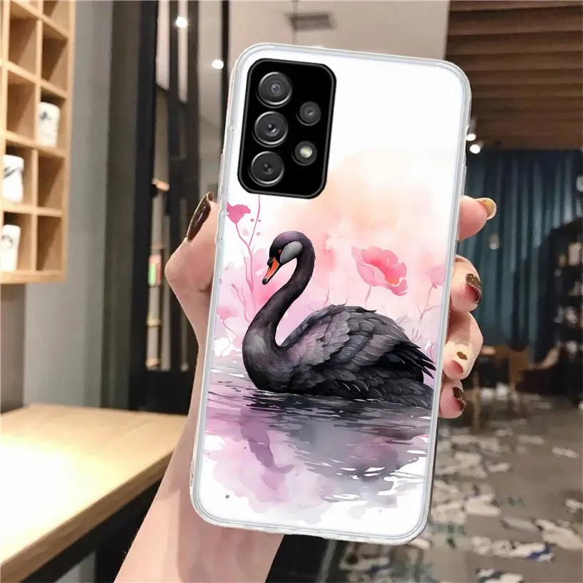 Black Swan Noble Soft Phone Case For Samsung Galaxy A14 A13 A12 A15 A54 A53 A52 A55 A34 A33 A32 A35 A24 A23 A22 A25 A04S A03S image 4