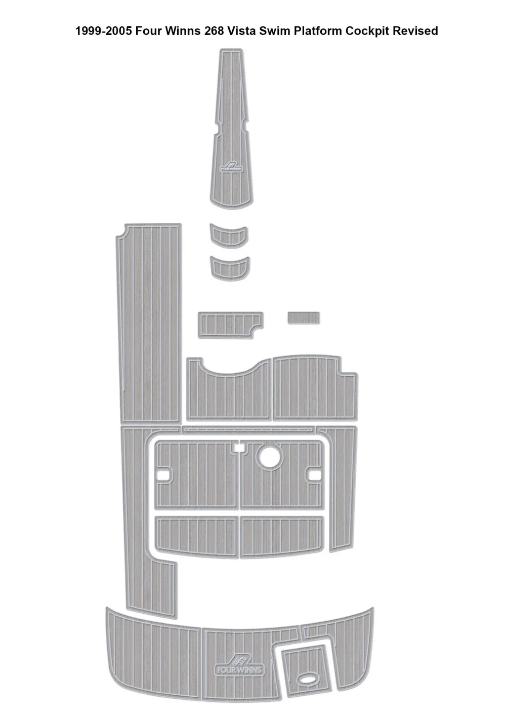 

1999-2005 Four Winns 268 Vista Swim Platform Cockpit Boat EVA Teak Floor Pad Mat SeaDek MarineMat Gatorstep Style Клей LOV6