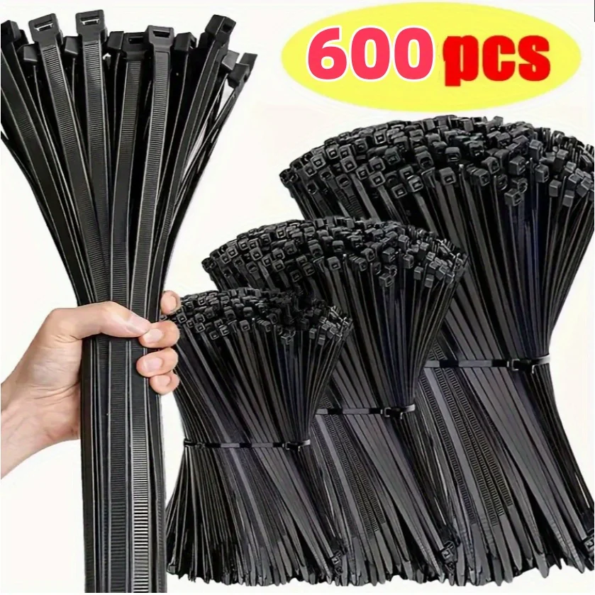 Self-locking plastic fastening 100 PCS cable tie zip ring 4x200 black 5x300cable tie strap nylon tie wraps nylon cable tie set