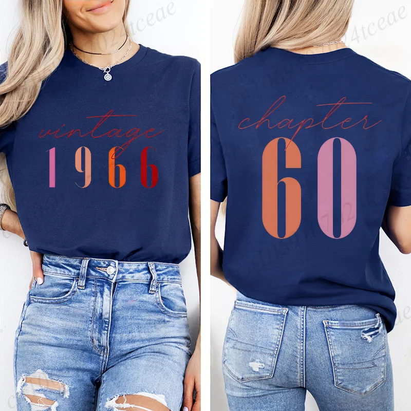 الكلاسيكية 1966 الجرافيك طباعة موضة المرأة تي شيرت خمر 60th عيد ميلاد المرأة الجمالية تي شيرت 60 عيد ميلاد عادية تي شيرت