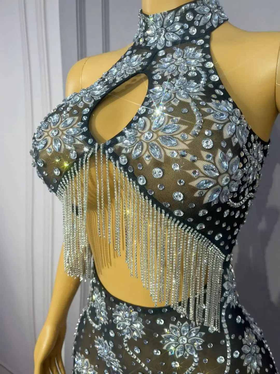 Mosanghua – robe longue de luxe ajourée, moulante, épaules dénudées, pour bal de Gala, tapis rouge, robe de soirée Sexy pour femmes, tenue de bal