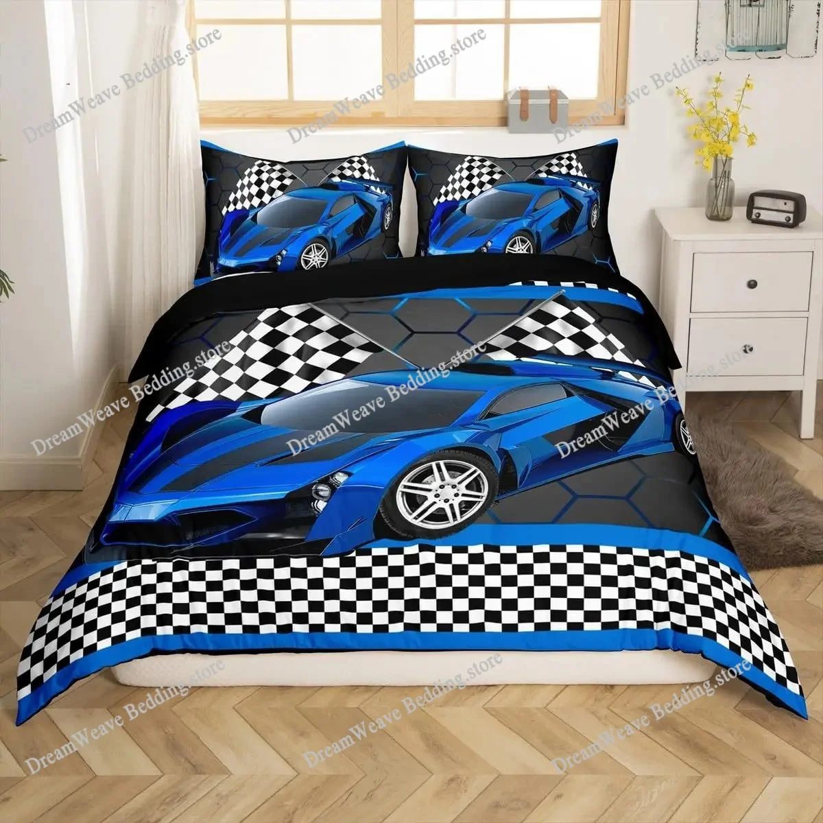 3D Print Racing Car Bedding Set Boys Girls Twin Queen King Size Duvet Cover Pillowcase Bed Boys Adult Home Textileextile