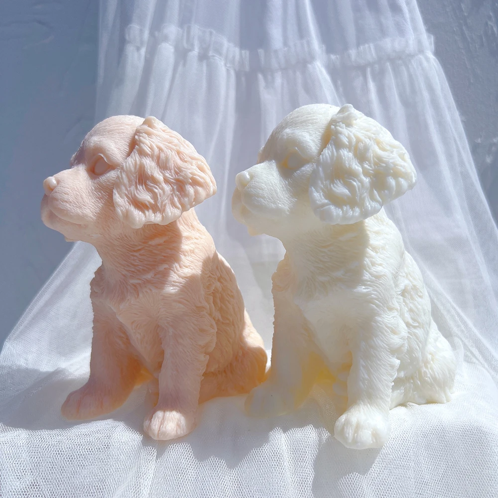 King Charles cucciolo candela stampo in Silicone 3D animale carino cuccioli statua cera di soia stampo amante del cane regalo decorazioni per la