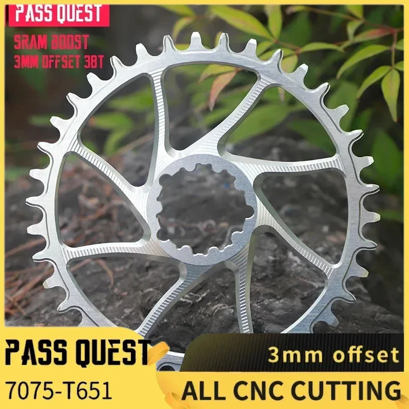 PASS QUEST 3mm Offset For SRAM xx1 Eagle Crankset MTB Narrow Wide Chainring 28T 30T 32T 34T 36T 38T Chainwheel colorful