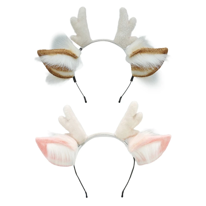

340D Faux Furs Festival Headwear For Christmas Halloween Costume Accessories