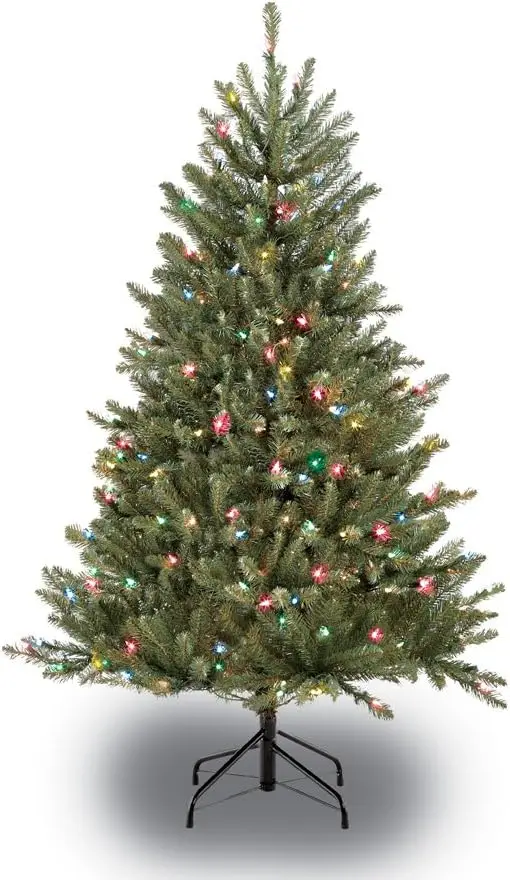 

4.5 Ft Pre-Lit Fraser Fir Artificial Christmas Tree with 250 UL-Listed Multi-Color Lights, Includes Metal Stand, Green