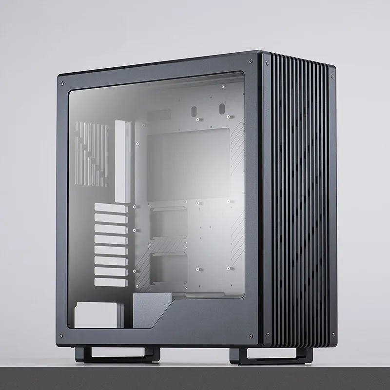 All-aluminum computer chassis Split water-cooled desktop side transmission of the whole tower