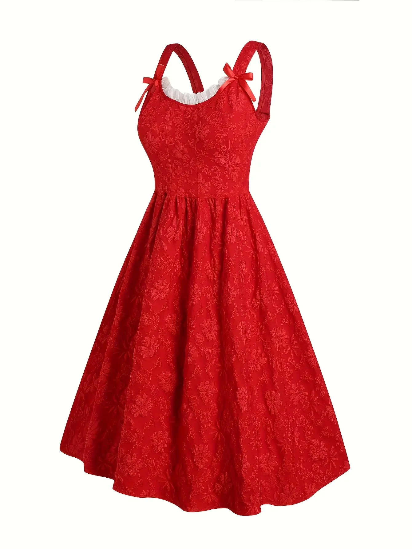 

plus Size Floral Lace Back Princess Dress Sweet Formal Evening Gown for Ladies Party Wear