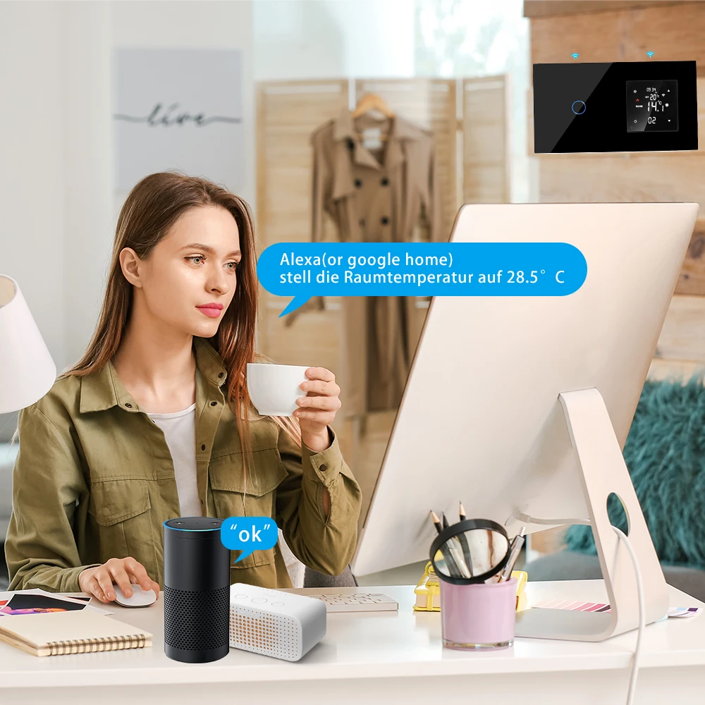 Imagem -06 - Bingoelec Tuya Zigbee Termostato Inteligente Interruptor ue Tomada Zigbee App Remoto Controlador de Temperatura Tomada Elétrica Alexa