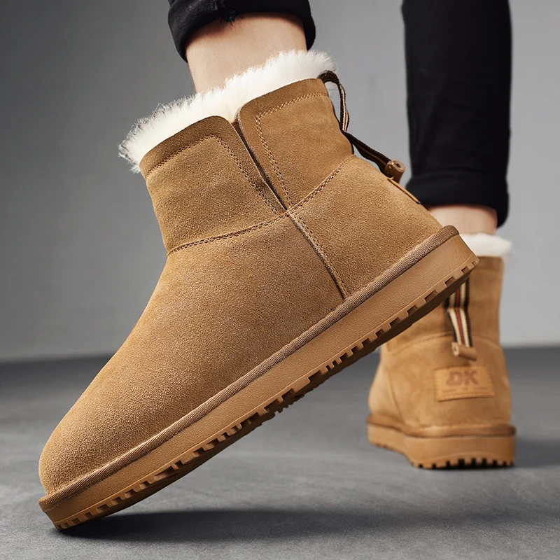 CYYTL Fur Warm Mens Snow Boots Winter Shoes Casual Leather Platform Ankle Outdoor Sport Hiking Luxury Designer Cowboy Sneakers image 5
